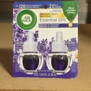 Air Wick Plug in Scented Oil Refills Lavender & Chamomile 2 pack 1.34oz NEW